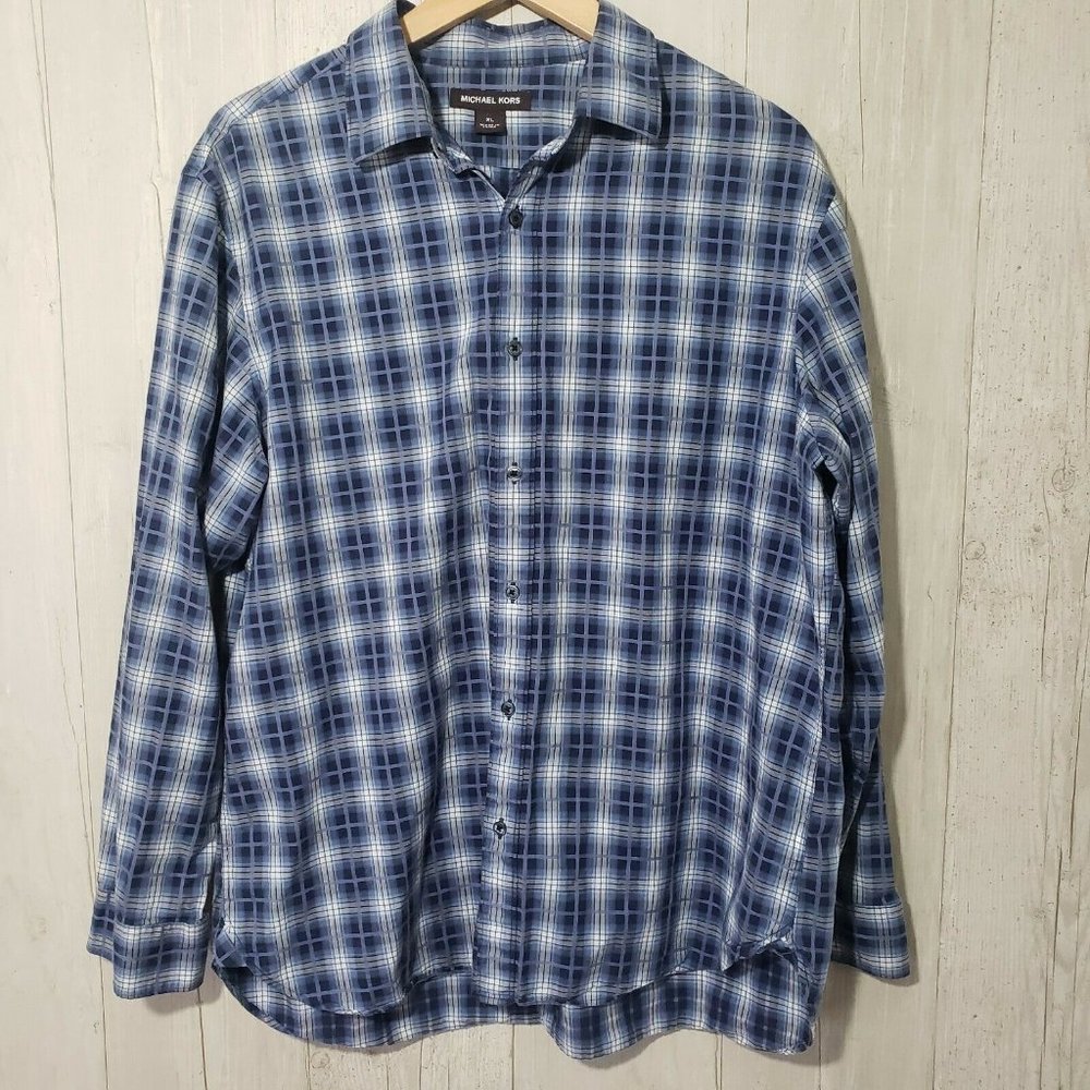 Michael Kors Mens XL Plaid Shirt